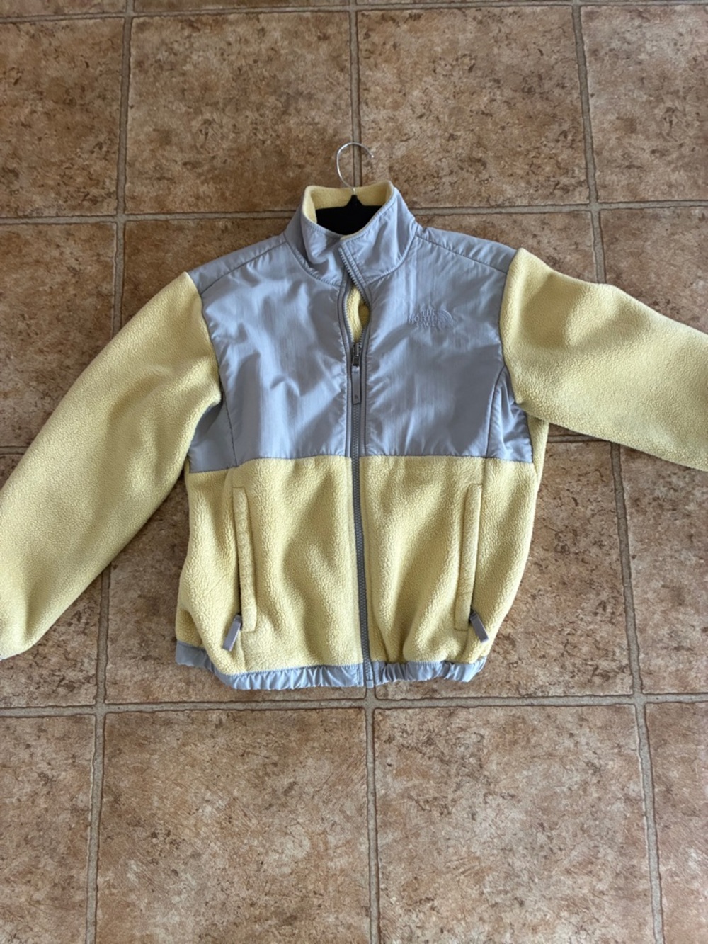 The North Face Kids Yellow and Light Gray Fleece Jacket